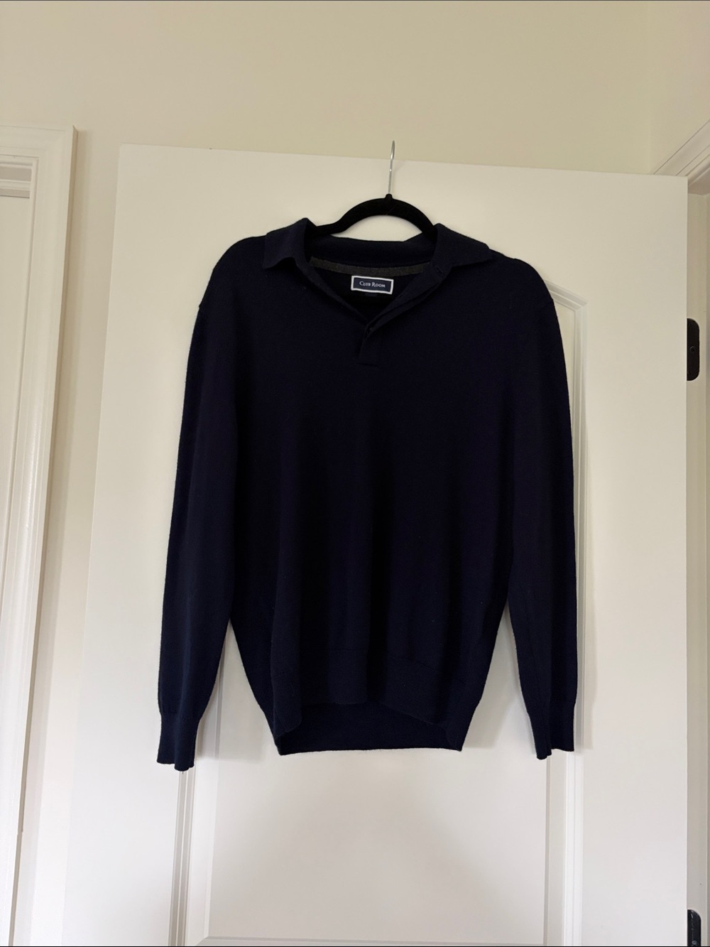 Club Room Navy V-Neck Polo Sweater